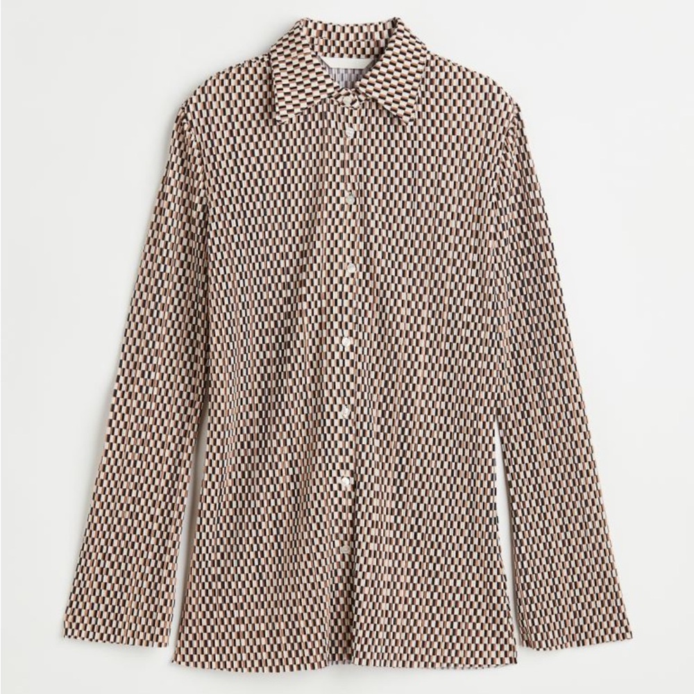 Textured Jersey button up shirt H&M NWT - Picture 1 of 6